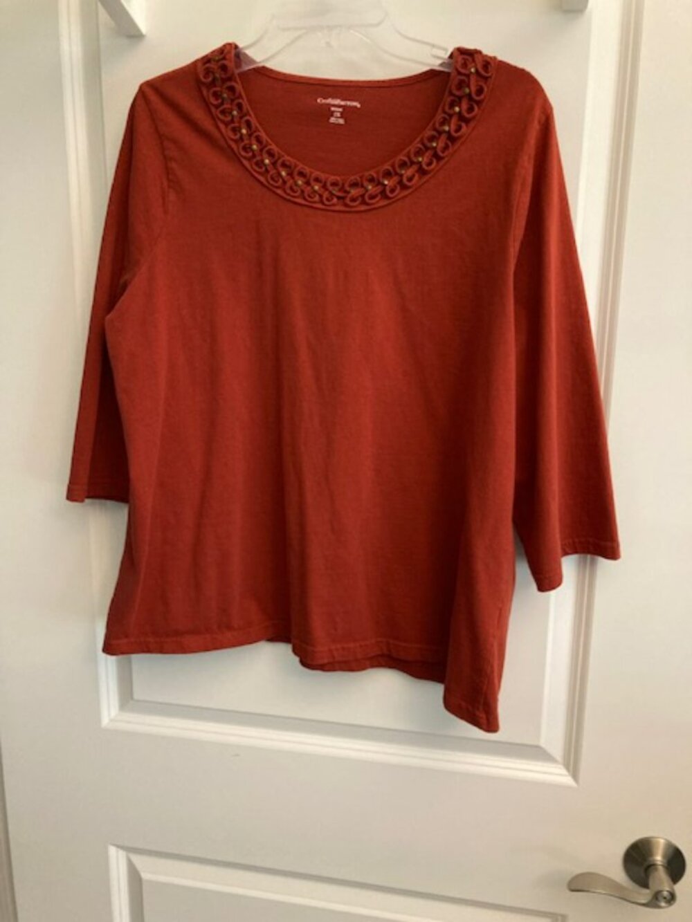 3/4 sleeve Burnt Orange Top - Size 1X